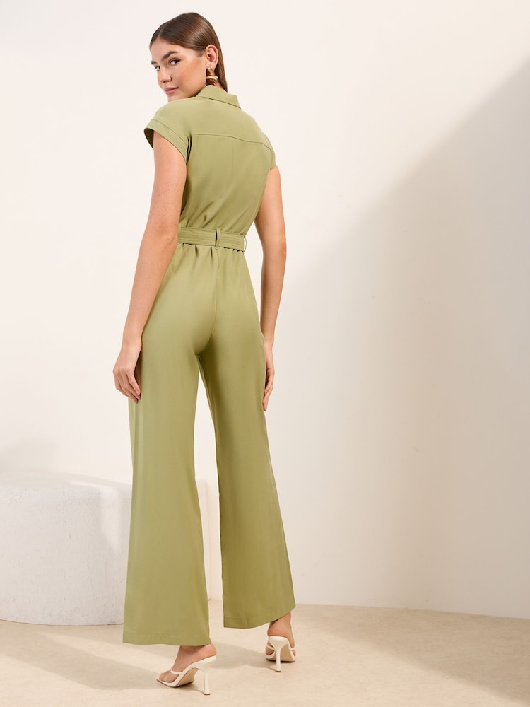 Friends Like These Green Utility Tailored Jumpsuit - Image 5 of 5