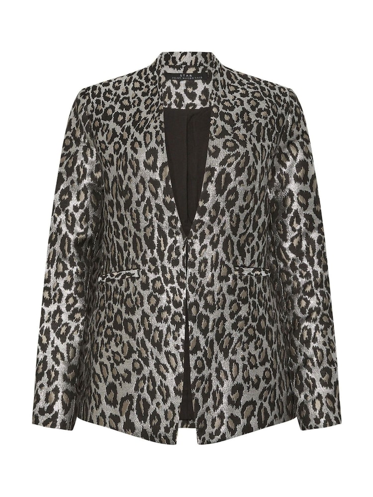 Star by Julien MacDonald Silver Jacquard Animal Jacket - Image 5 of 5 Star by Julien MacDonald Silver Jacquard Animal Jacket - Image 5 of 5