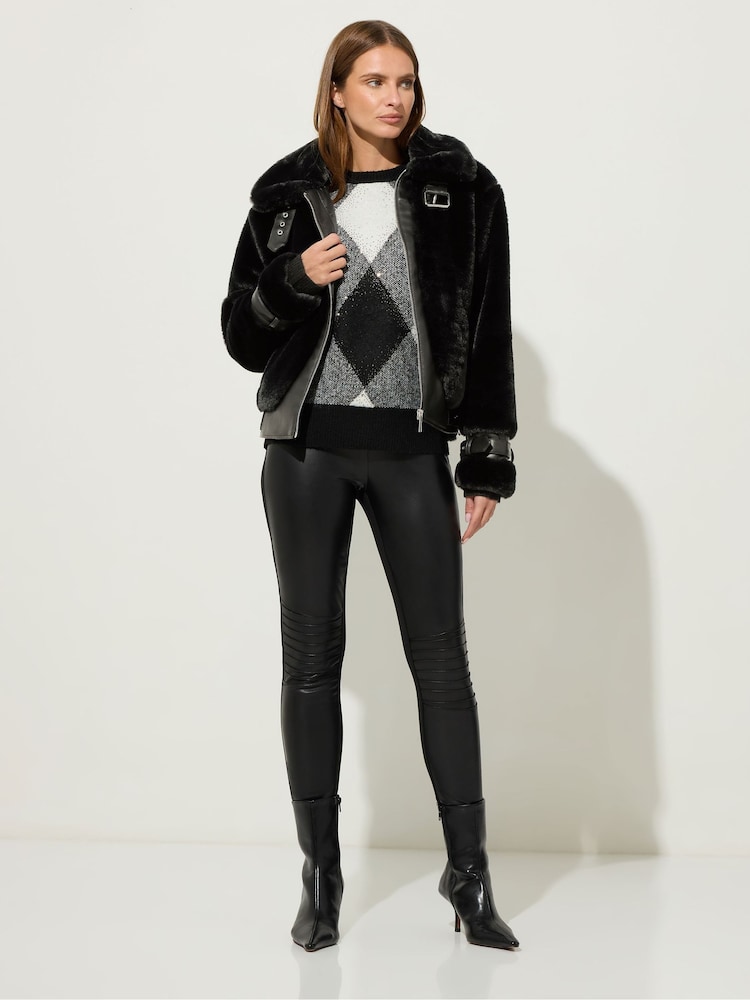 Star by Julien MacDonald Black Short Fur Coat - Image 2 of 5