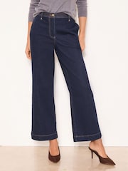 Lipsy Rinse Blue Wash Wide Crop Leg Jeans - Image 2 of 4