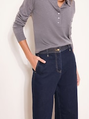 Lipsy Rinse Blue Wash Wide Crop Leg Jeans - Image 4 of 4