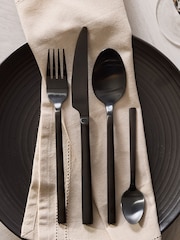 Black Hampton 16 Piece Stainless Steel Cutlery Set - Image 1 of 3