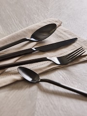 Black Hampton 16 Piece Stainless Steel Cutlery Set - Image 2 of 3