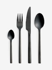 Black Hampton 16 Piece Stainless Steel Cutlery Set - Image 3 of 3