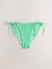 self. Tie Side Crinkle Bikini Bottoms - Obraz 9 z 12