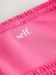 self. Pink Tie Side Crinkle Bikini Bottoms - Image 10 of 11