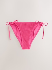 self. Pink Tie Side Crinkle Bikini Bottoms - Image 7 of 11