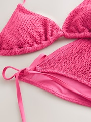 self. Pink Tie Side Crinkle Bikini Bottoms - Image 9 of 11