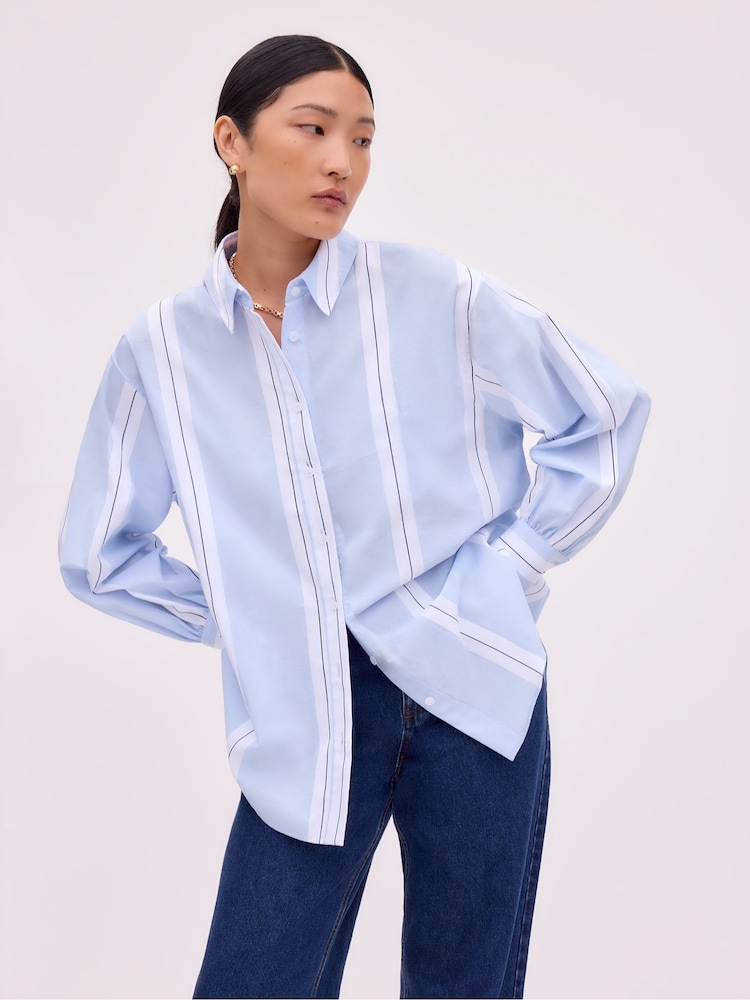 Ro&Zo Blue Bold Stripe Shirt - Image 1 of 3