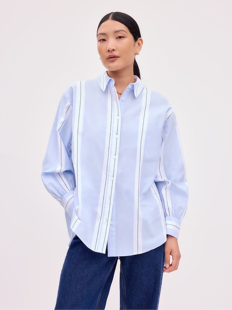 Ro&Zo Blue Bold Stripe Shirt - Image 3 of 3