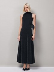 Ro&Zo Black Sparkle Ponte Dress - Image 1 of 4