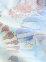 Pastel Blue Shell Wide Strap Tummy Control Bandeau Tankini Top - Image 6 of 8