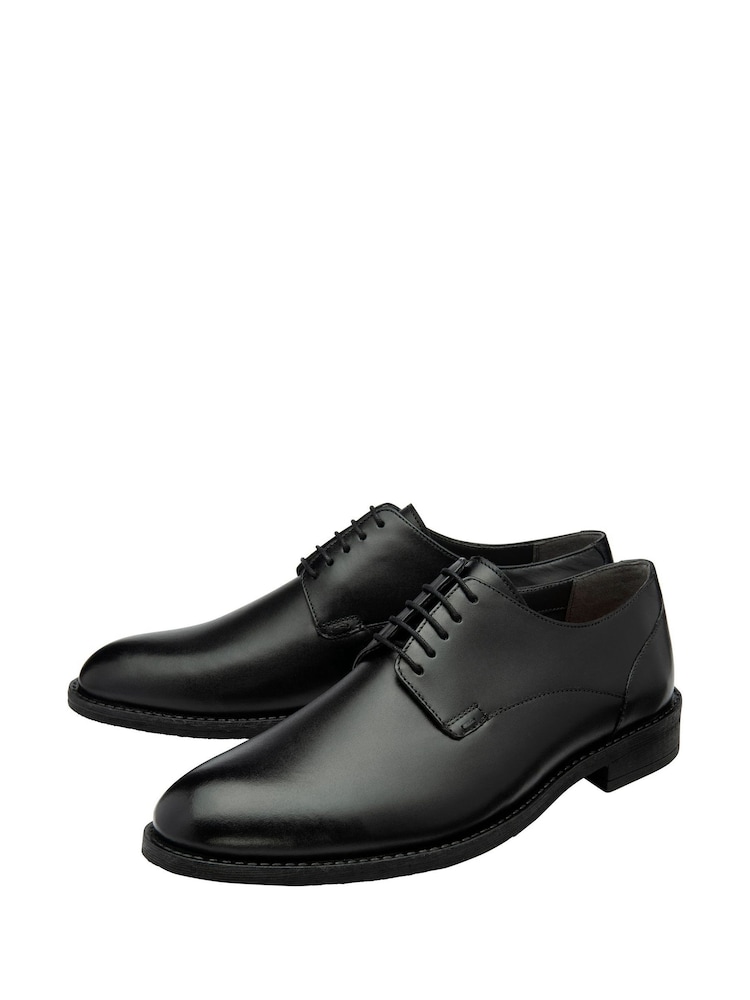 Frank Wright Black Leather Lace-Up Derby Shoes - Image 2 of 4 Frank Wright Black Leather Lace-Up Derby Shoes - Image 2 of 4