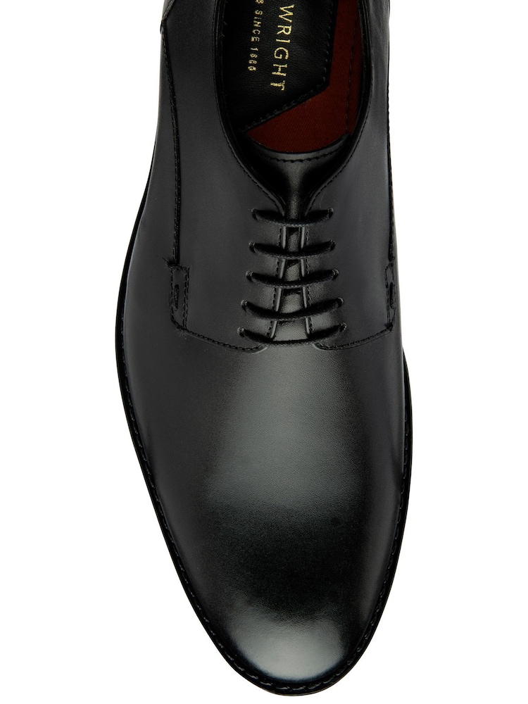 Frank Wright Black Leather Lace-Up Derby Shoes - Image 4 of 4 Frank Wright Black Leather Lace-Up Derby Shoes - Image 4 of 4