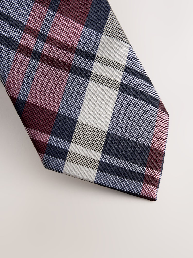 أحمر - رابطة عنق مربعات - صورة 2 من 3