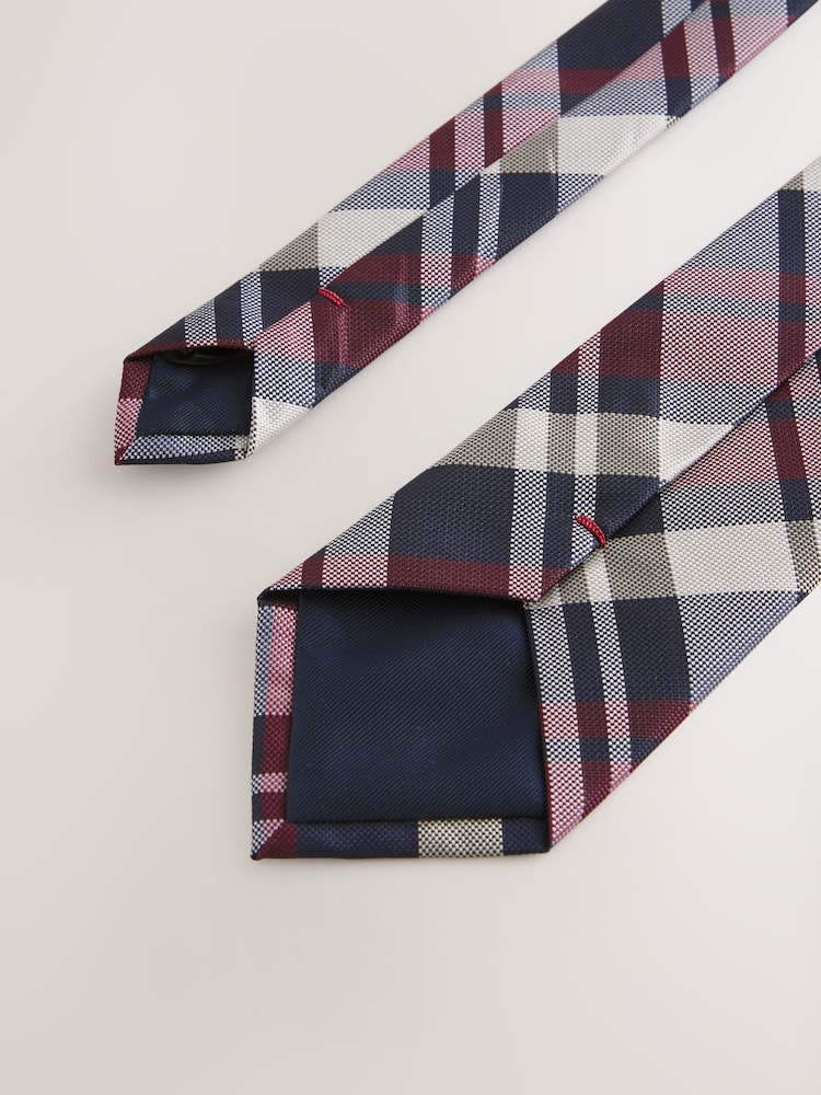 أحمر - رابطة عنق مربعات - صورة 3 من 3