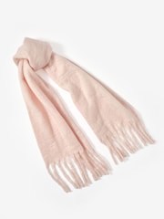 Mint Velvet Pink Brushed Fringe Trim Scarf - Image 1 of 3