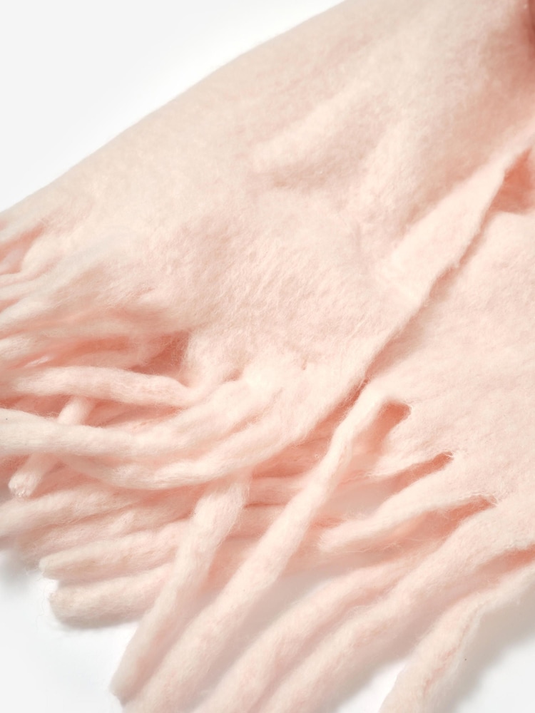 Mint Velvet Pink Brushed Fringe Trim Scarf - Image 3 of 3