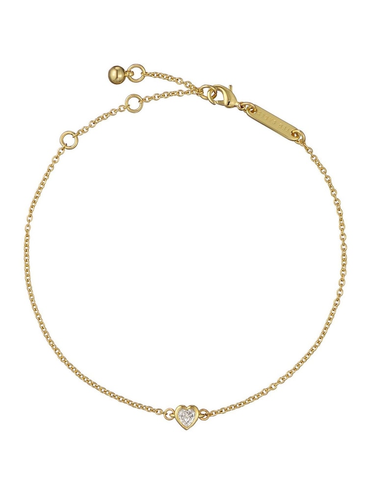 Ted Baker Gold Tone Halle: Mini Crystal Heart Adjustable Bracelet - Image 2 of 4 Ted Baker Gold Tone Halle: Mini Crystal Heart Adjustable Bracelet - Image 2 of 4