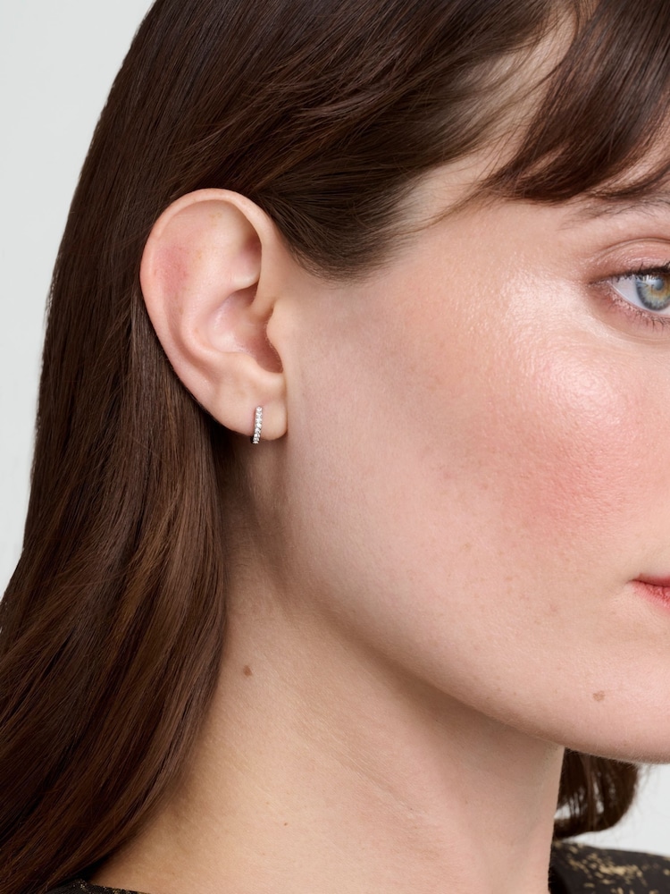 Ted Baker Clear Crystal Silver Tone Hettie: Crystal Hoop Earrings(10Mm) - Image 4 of 4 Ted Baker Clear Crystal Silver Tone Hettie: Crystal Hoop Earrings(10Mm) - Image 4 of 4
