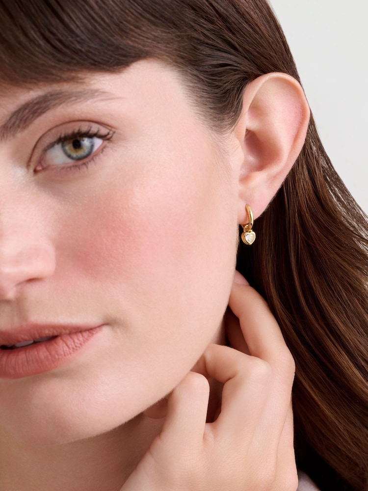 Ted Baker Gold Tone Harper: Mini Crystal Heart Huggie Earrings - Image 4 of 4 Ted Baker Gold Tone Harper: Mini Crystal Heart Huggie Earrings - Image 4 of 4