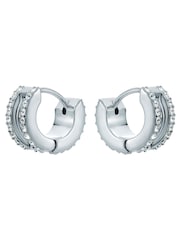 Ted Baker Silver Tone Rosie: Crystal Roll Huggie Earrings - Image 2 of 5