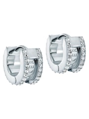 Ted Baker Silver Tone Rosie: Crystal Roll Huggie Earrings - Image 3 of 5