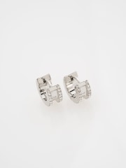 Ted Baker Silver Tone Rosie: Crystal Roll Huggie Earrings - Image 4 of 5