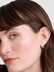 Ted Baker Silver Tone Rosie: Crystal Roll Huggie Earrings - Image 5 of 5