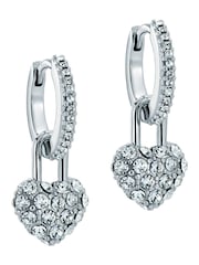 Royal Silver - Ted Baker Tone Pari: Pave Crystal Padlock Huggie Earrings - صورة 3 من 4