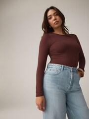 浅蓝色 - Hourglass Wide Leg Raw Hem Cropped Jeans - 图片4 / 6