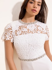 Комбинезон с кружевной отделкой и стразами Lipsy Hybrid - Изображение 2 4