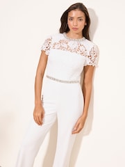 Комбинезон с кружевной отделкой и стразами Lipsy Hybrid - Изображение 3 4