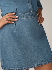Mid Blue Mini Hourglass Denim Skirt - Image 4 of 5
