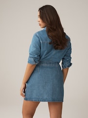 Mid Blue Mini Hourglass Denim Skirt - Image 5 of 5