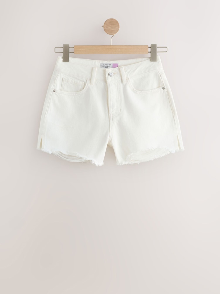 White Hourglass Raw Hem Festival Denim Shorts - Image 1 of 5