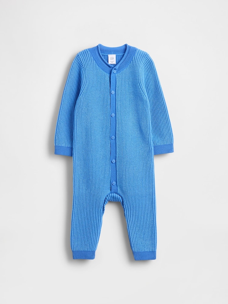 Gap Blue Footless Knitted One-Piece (0-24mths) - Image 1 of 3