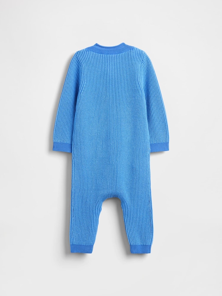 Gap Blue Footless Knitted One-Piece (0-24mths) - Image 2 of 3