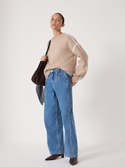 Hush Light Blue Saskia Textured Straight Leg Jeans - Image 6 of 7