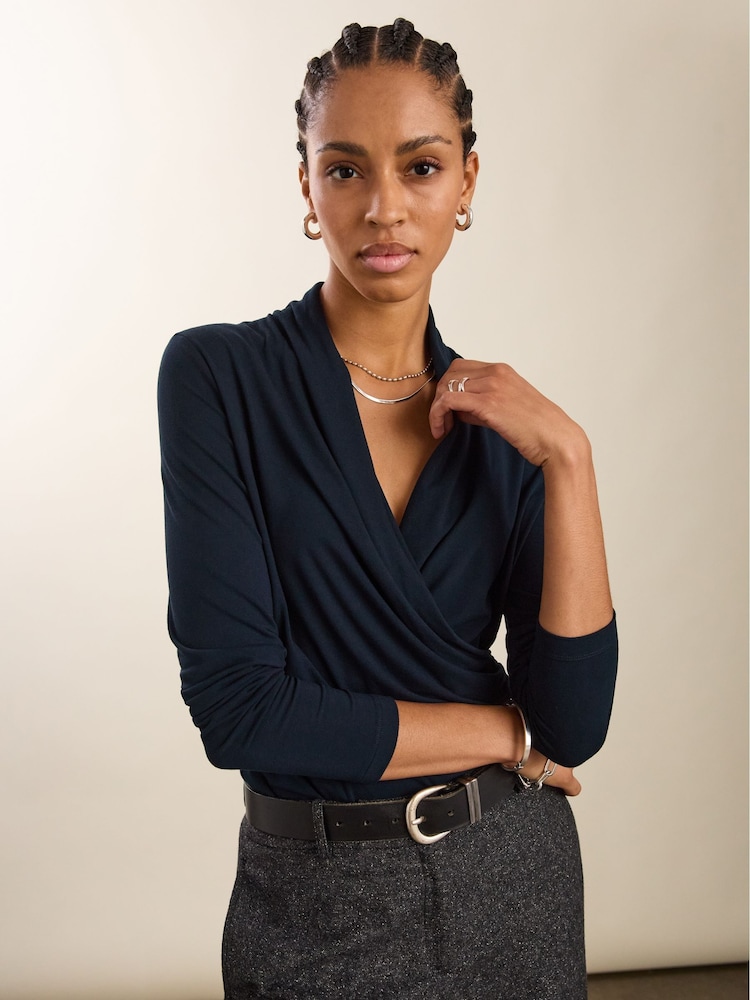 Baukjen Blue Gylda Wrap Top - Image 1 of 3