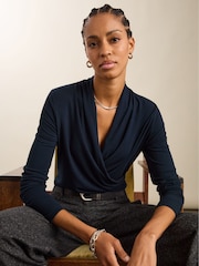 Baukjen Blue Gylda Wrap Top - Image 2 of 3