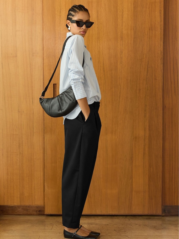Baukjen Evora Wool Blend Barrel Leg Black Trousers - Image 2 of 4 Baukjen Evora Wool Blend Barrel Leg Black Trousers - Image 2 of 4