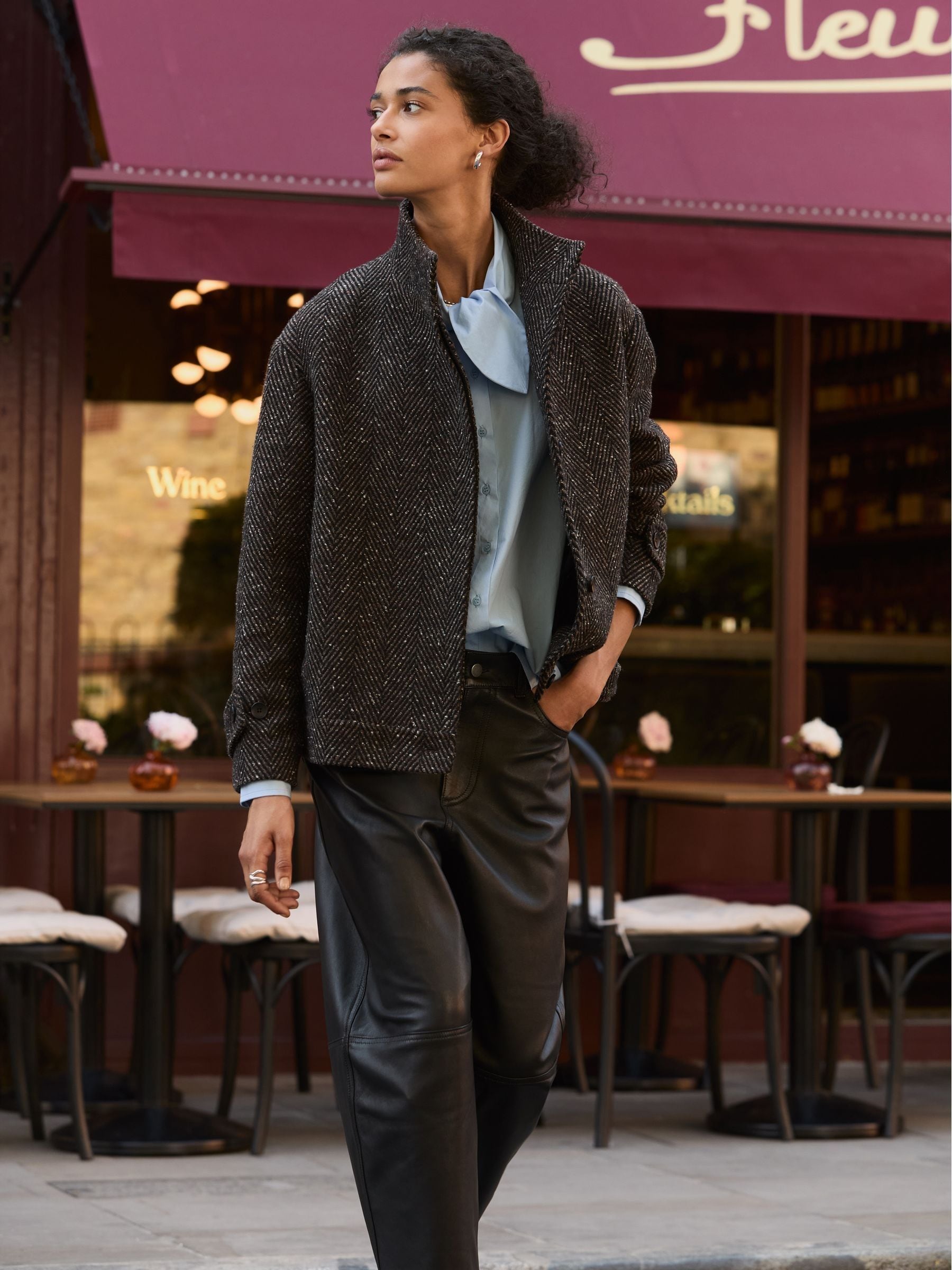 Buy Baukjen Janine Wool Blend Short Black Coat from Next India