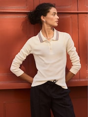 Baukjen Cream Cameron Cotton Stripe Collar Top - Image 1 of 5