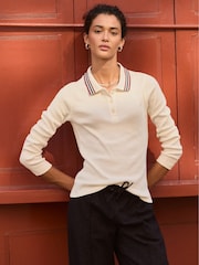 Baukjen Cream Cameron Cotton Stripe Collar Top - Image 2 of 5