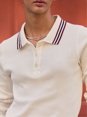 Baukjen Cream Cameron Cotton Stripe Collar Top - Image 3 of 5