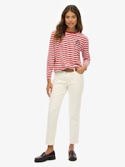 Superdry Red Country Club Long Sleeve Stripe Top - Image 3 of 7