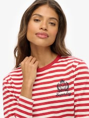 Superdry Red Country Club Long Sleeve Stripe Top - Image 5 of 7