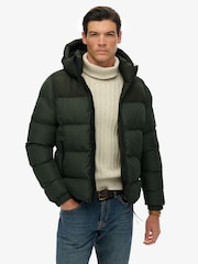 Superdry Green Colourblock Hooded Puffer Jacket - Image 2 of 8