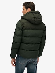 Superdry Green Colourblock Hooded Puffer Jacket - Image 3 of 8